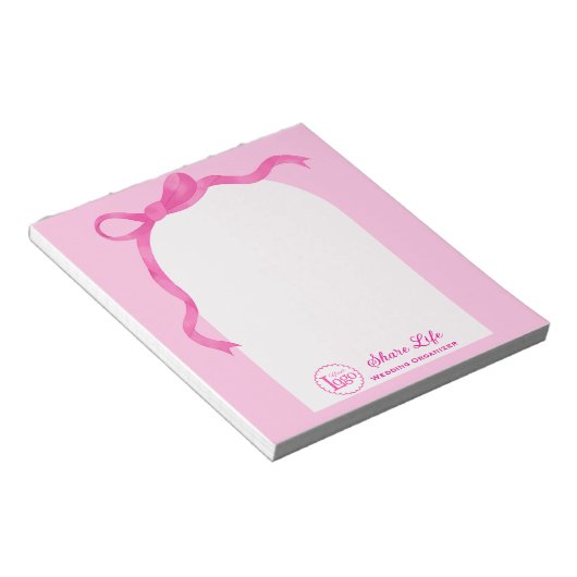 Pink Ribbon Wedding Gate  Notitieblok (Schuin)
