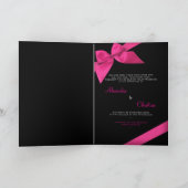 Pink Ribbon Wedding Invitation Kaart (Binnen)