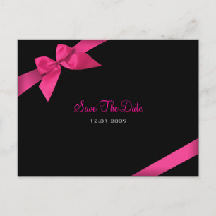Pink Ribbon Wedding Save the Date 3 Aankondigingskaart