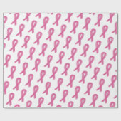 Pink Ribbon Wrapping Paper borstkankerbewustzijn Cadeaupapier (Vlak)