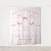 Pink Ribbon Ze bindt de knoop Bachelorette deel Wandkleed (Voorkant)