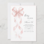 Pink Ribbons & Bows Elegant Baby Kaart (Voorkant)