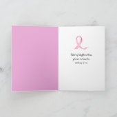 Pink Ribbons en Daisy denken aan jou Kaart (Binnen)