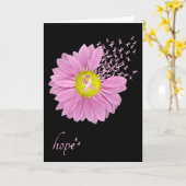 Pink Ribbons en Daisy denken aan jou Kaart (Gele Bloem)