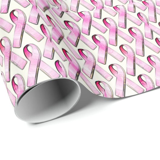 PINK RIBBONS PATTERN CADEAUPAPIER (Rol Hoek)