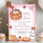 Pink Rise en Shine Pannenkoek Verjaardag Kaart<br><div class="desc">Pink Rise and Shine Pannenkoeken Verjaardagsfeest,  Berry Pannenkoek Verjaardagsbrunch Uitnodigen,  Pannenkoek en Melk Verjaardagsmeisje,  Laten we Pannenkoek Brunch</div>