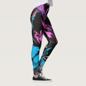 PINK RIVER UNIQUE PAINTED DESIGN YOGA PANTS LEGGINGS (Rechts)