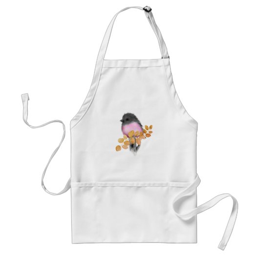 Pink Robin Bird Apron Standaard Schort (Voorkant)