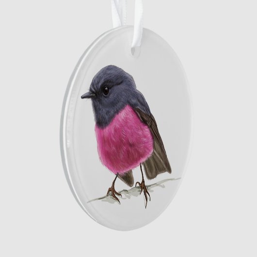 Pink Robin Songbird Ornament (voorkant)