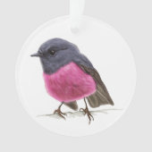 Pink Robin Songbird Ornament (voorkant)