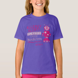 Pink Robot Food Allergy Alert Shirt