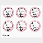PINK ROCK STAR GUITAR 3-INCH Favor Stickers (Vel)