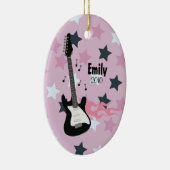 PINK ROCK STAR GUITAR kerstversiering Keramisch Ornament (Rechts)