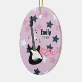 PINK ROCK STAR GUITAR kerstversiering Keramisch Ornament (Links)