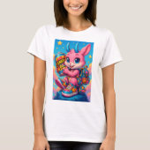 Pink Rocket Bunny Graphic T-Shirt (Voorkant)