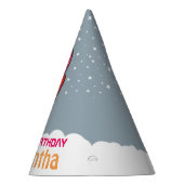 Pink Rocket Personalized Girl Birthday Feminist Feesthoedjes (Rechts)