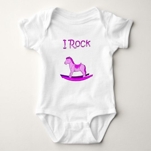 Pink Rocking Horse Baby bodysuit (Voorkant)