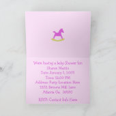 Pink Rocking Horse Baby shower Invitation (Binnen)