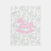 Pink Rocking Horse Fleece Deken (Voorkant)