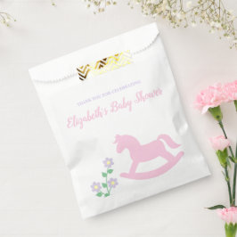 Pink Rocking Horse Girl Baby Shower Bedankzakje