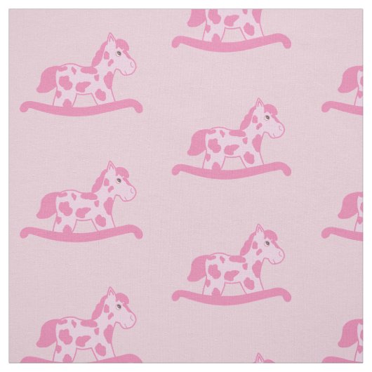 Pink Rocking Horse Pattern Stof (Swatch)