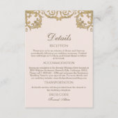 Pink Rococo Vintage Christian Wedding Details Informatiekaartje (Voorkant)