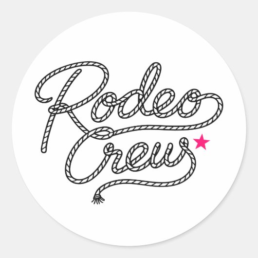 Pink Rodeo Crew Western Bachelorette Party Ronde Sticker (Voorkant)