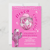 Pink Rodeo Disco Cowgirl Bling Cactus Birthday Kaart (Voorkant)