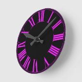 Pink Roman Numeros Ronde Klok (Hoek)