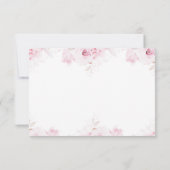 Pink Romantic Roses Elegant White RSVP Card Kaartje (Achterkant)