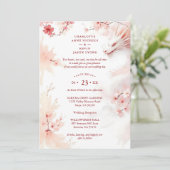 Pink Romantic Sakura & Japanese White Dragon Kaart (Staand voorkant)