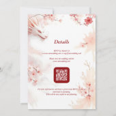 Pink Romantic Sakura & Japanese White Dragon Kaart (Achterkant)