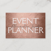 Pink & Roos Gold Foil Metal Event Planner Visitekaartje (Voorkant)