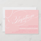 PINK ROSARY BEADS | BAPTISME-INVITATIE KAART (Voorkant)