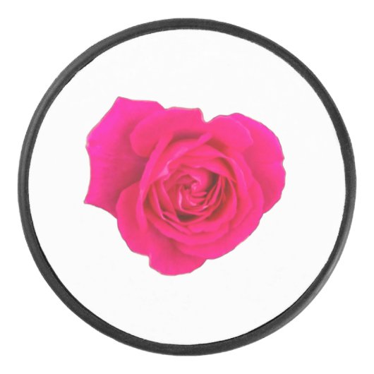 Pink Rose #4 Hockey Puck (Voorkant)