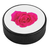 Pink Rose #4 Hockey Puck (3/4)