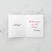 Pink Rose All-Occasion Denken aan jou Bedankkaart (Binnen)