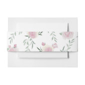 Pink Rose and Greenery Pattern Uitnodigingen Wikkel (Voorkant Voorbeeld)