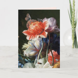 PINK ROSE, ANEMONE EN BUTTERFLFLES Valentijnsdag Feestdagen Kaart