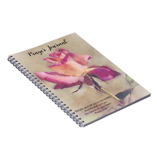 Pink Rose Art Faith Bijbel Verse Gebedsdagboek Notitieboek (Rechterzijde)