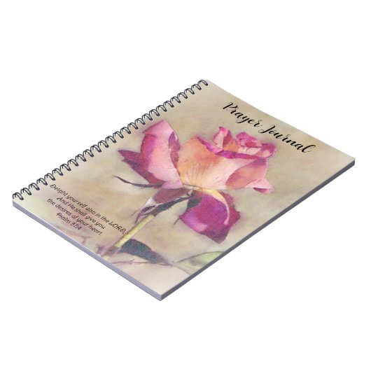 Pink Rose Art Faith Bijbel Verse Gebedsdagboek Notitieboek (Linkerzijde)