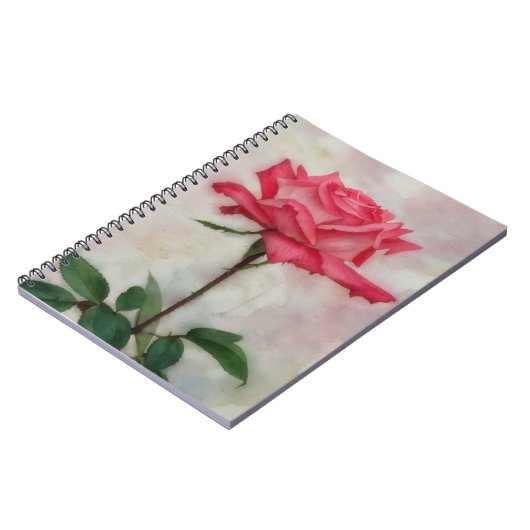 Pink Rose Art Flower Journal Notitieboek (Linkerzijde)