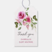Pink Rose | Baby shower Bedankt Favor Cadeaulabel (Voorkant)