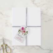 Pink Rose | Baby shower Bedankt Favor Cadeaulabel (Met Touw)