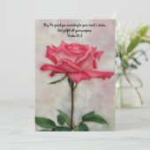 Pink Rose Blessing Faith Flat Note Kaart (Staand voorkant)