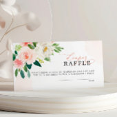 Pink Rose Bloemen Luier Raffle Ticket Informatiekaartje