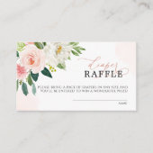 Pink Rose Bloemen Luier Raffle Ticket Informatiekaartje (Voorkant)
