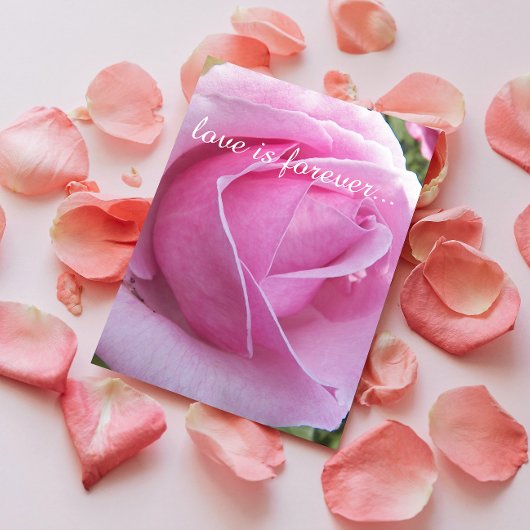 Pink Rose Bloom Aangepast huwelijksvoorstel Kaart