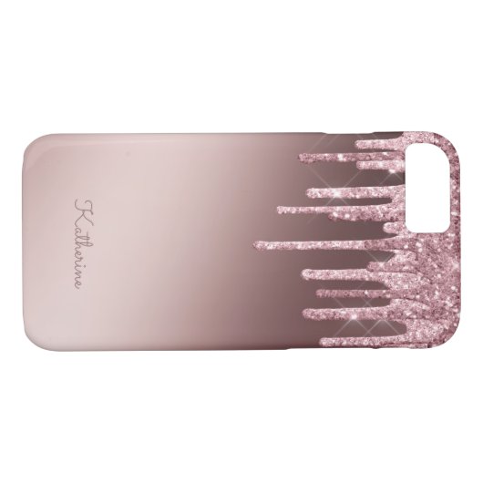 Pink Rose Blush Paarse Glitter Sparkle Case-Mate iPhone Case (Achterkant (Horizontaal))