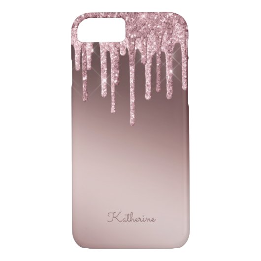 Pink Rose Blush Paarse Glitter Sparkle Case-Mate iPhone Case (Achterkant)